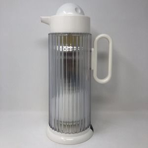 Studio Nova MCM Thermos White Clear Plastic Coffee Tea Modern Retro Classic